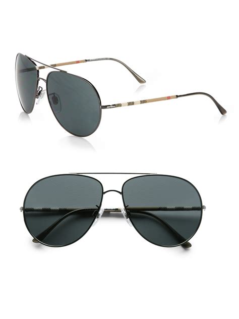 pitch black burberry shades|Pilot Sunglasses in Black .